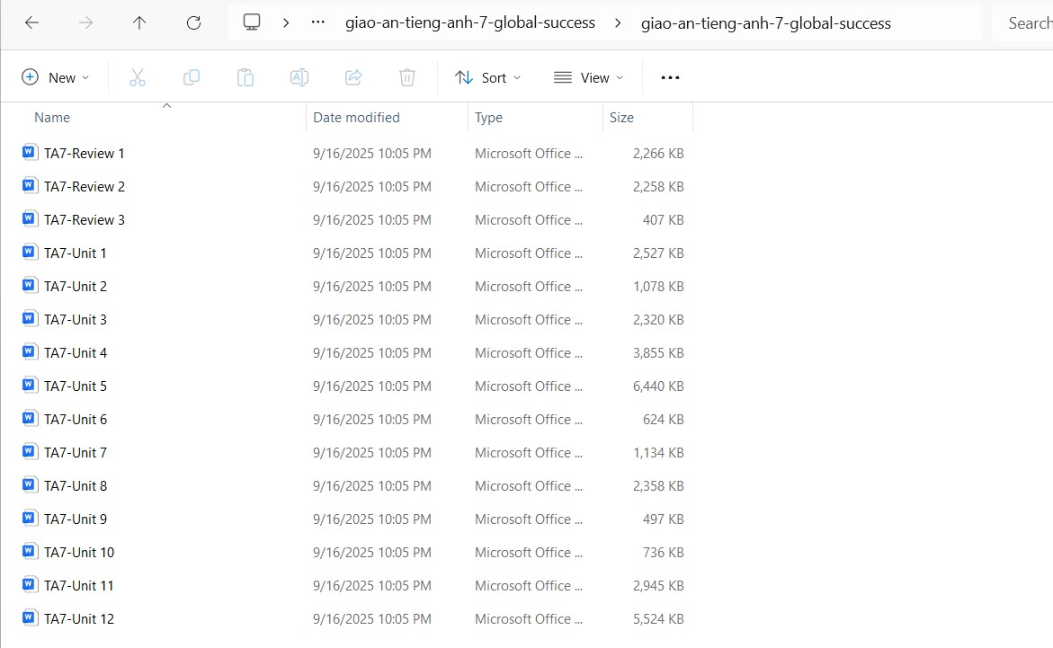 Giáo án tiếng Anh 7 Global Success