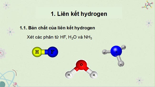 PowerPoint Hóa 10 Liên kết hydrogen và tương tác van der Waals