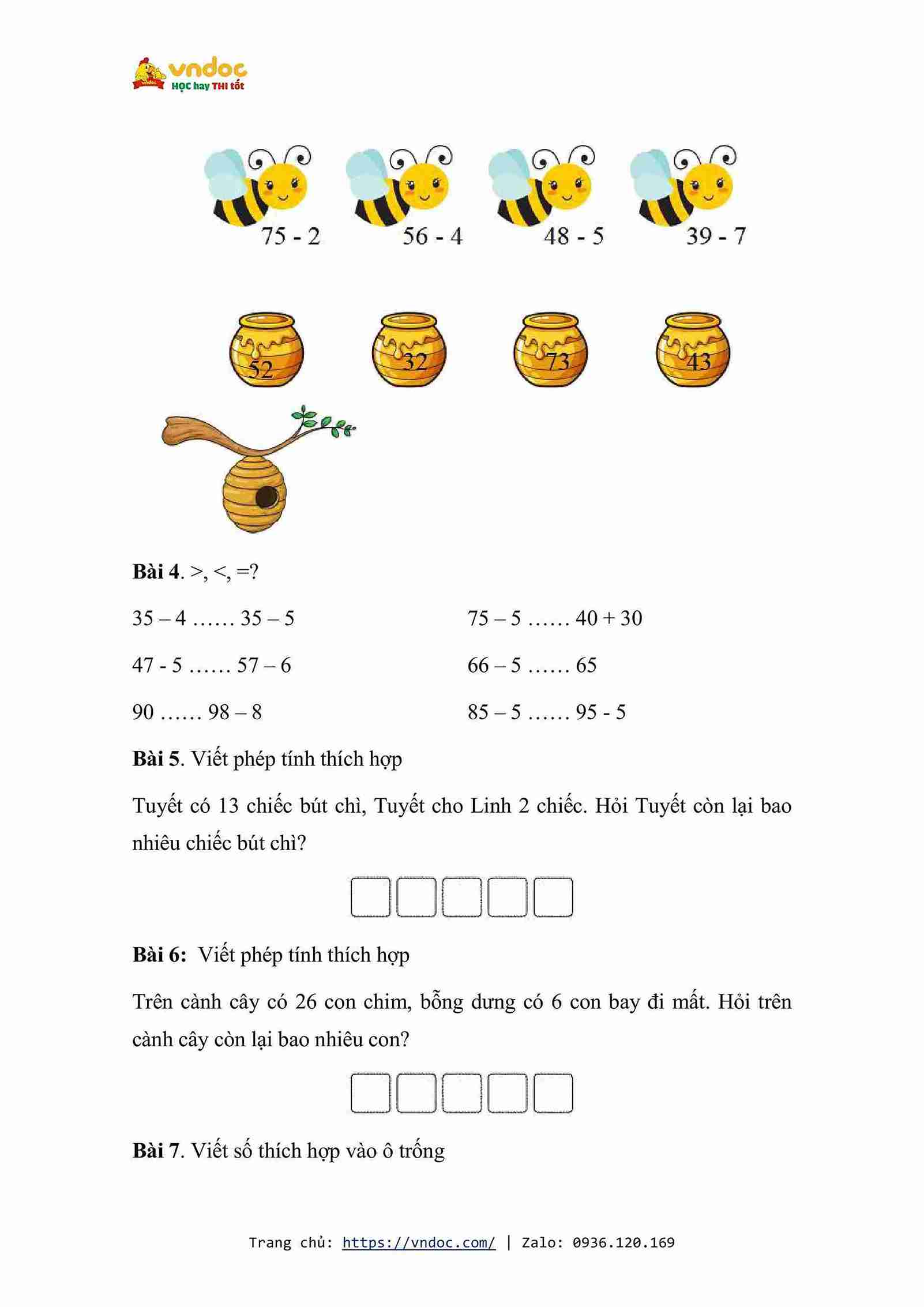 Bài tập cuối tuần môn Toán lớp 1 Tuần 27