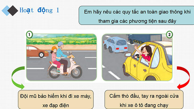 PowerPoint Đạo đức 3 Bài 2: An toàn khi đi trên các phương tiện giao thông