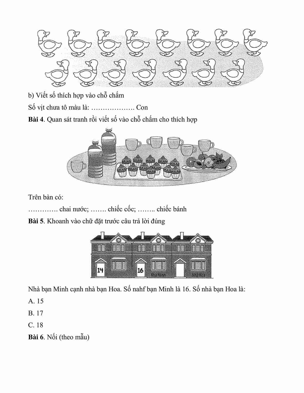 Phiếu bài tập cuối tuần lớp 1 học kì 2