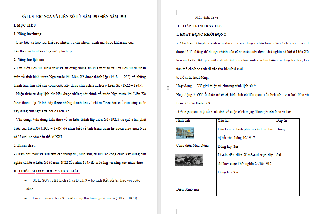 Nước Nga và Liên Xô từ năm 1918 đến năm 1945