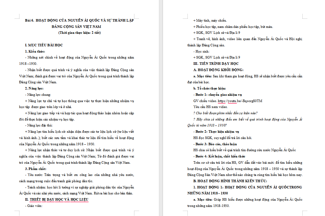 Hoạt động của Nguyễn Ái Quốc và sự thành lập Đảng Cộng sản Việt Nam