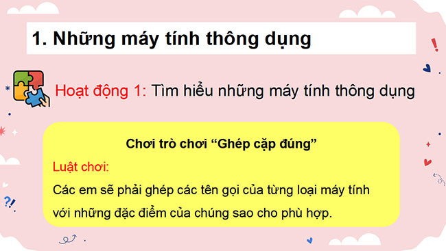 PowerPoint Tin học 3 Những máy tính thông dụng