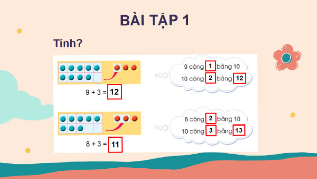 PowerPoint Toán 2: Phép cộng (có nhớ) trong phạm vi 20 (tiếp theo)