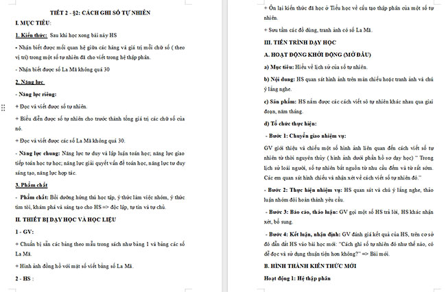 Giáo án Toán 6 Bài 2: Cách ghi số tự nhiên