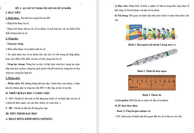 Giáo án Toán 6 Bài 3: Thứ tự trong tập hợp các số tự nhiên