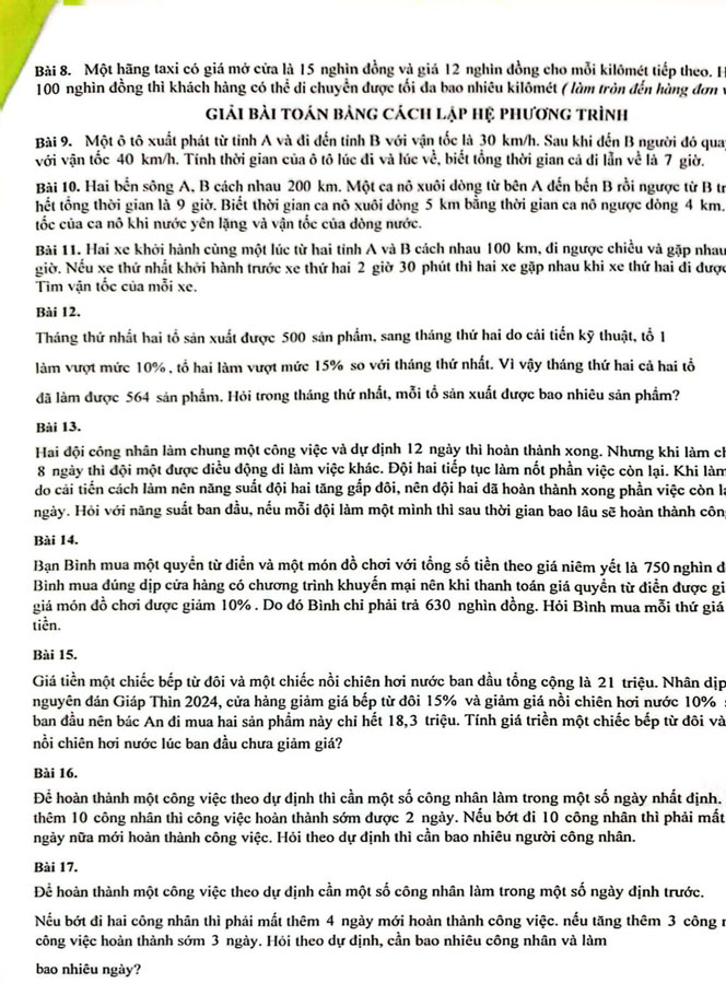 Đề cương ôn tập giữa học kì 1 Toán 9 năm 2025-2026 trường Lương Thế Vinh