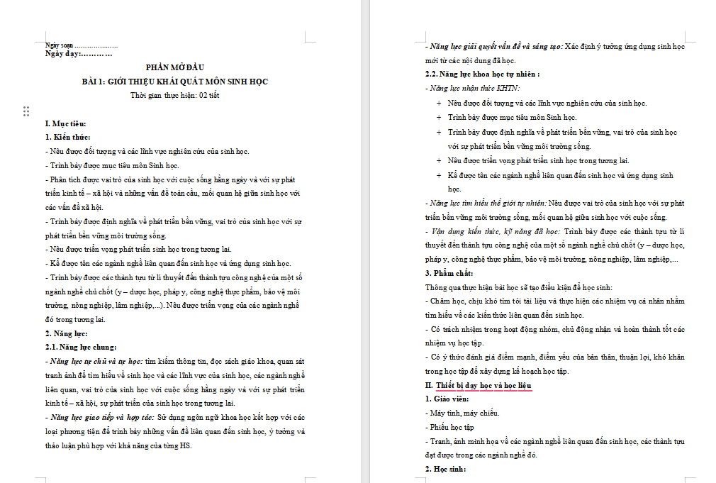 PowerPoint Sinh học 10 Kết nối Bài 1