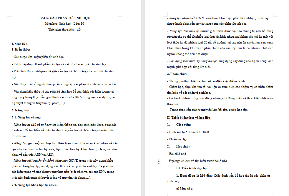 PowerPoint Sinh học 10 Kết nối Bài 5