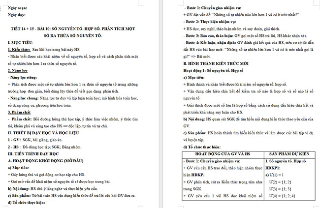 Giáo án Toán 6 Bài 10