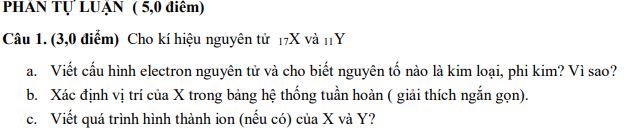 Đề thi giữa học kì 1 Hóa học 10 Cánh diều