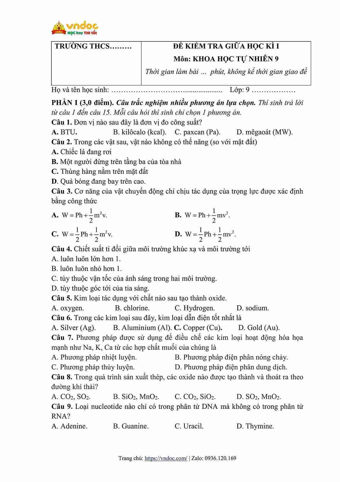 de thi hoc ki 1 khoa hoc tu nhien 9 canh dieu cv 7991 hinh anh 0 1*788062
