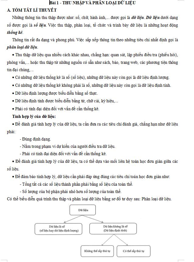 Các dạng toán về thu thập và phân loại dữ liệu Toán 8