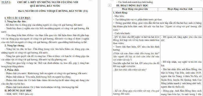 Giáo án Đạo đức 5 Người có công với quê hương, đất nước