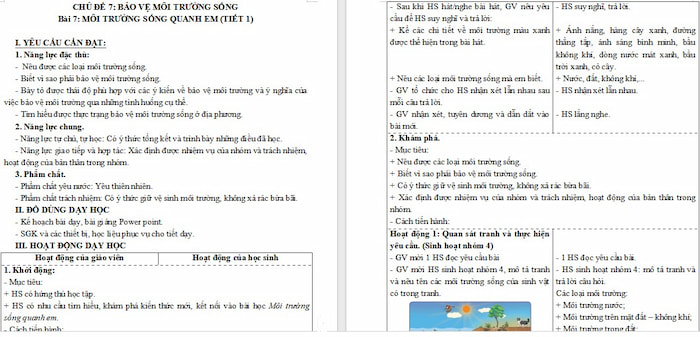 Giáo án Đạo đức 5 Môi trường sống quanh em