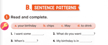 Sách bài tập tiếng Anh lớp 4 unit 4 My birthday party minh họa 4