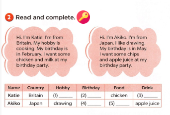 Sách bài tập tiếng Anh lớp 4 unit 4 My birthday party minh họa 9