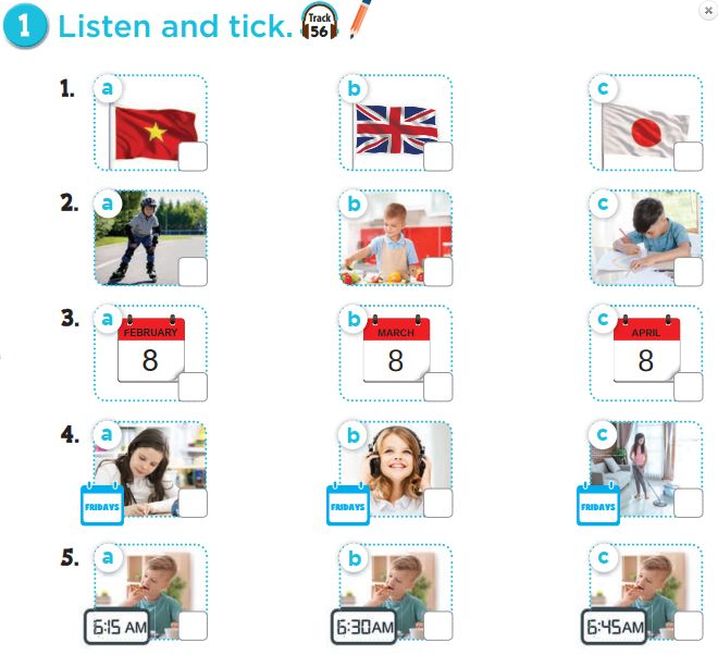 Tiếng Anh lớp 4 Global success Review 1 minh họa 1