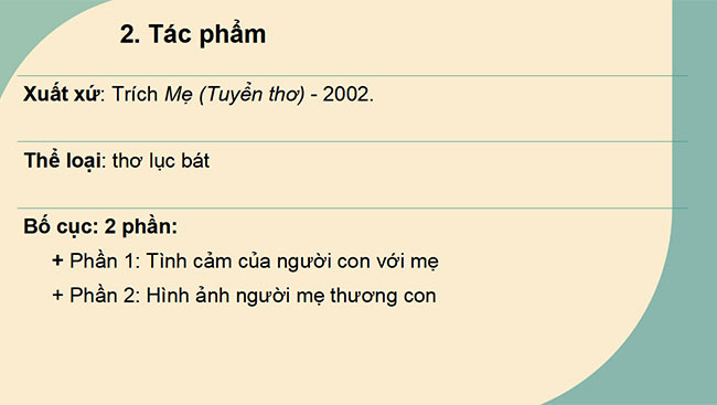 PowerPoint Ngữ văn 6 Bài 2: Về thăm mẹ