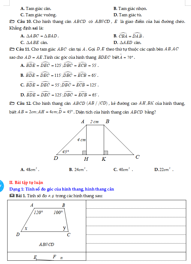 Hình thang – hình thang cân