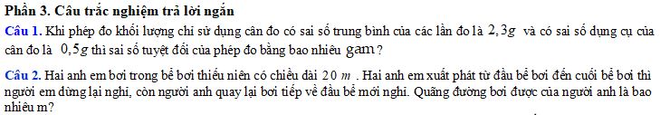 Đề thi Giữa học kì 1 môn Vật lý lớp 10