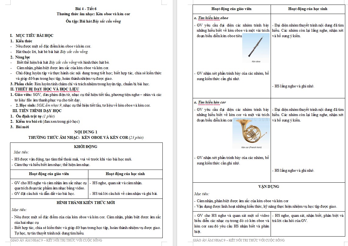 Giáo án Âm nhạc 9 KNTT Bài 4