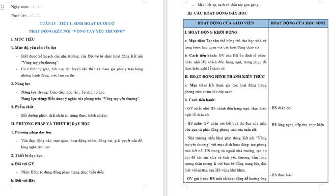 Giáo án Hoạt động trải nghiệm 2 Tuần 15