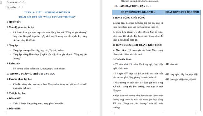 Giáo án Hoạt động trải nghiệm 2 Tuần 16