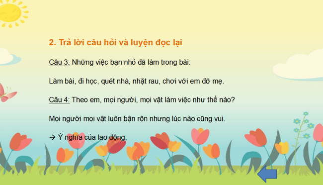 PowerPoint Tiếng Việt 2 Bài 4: Đọc Làm việc thật là vui