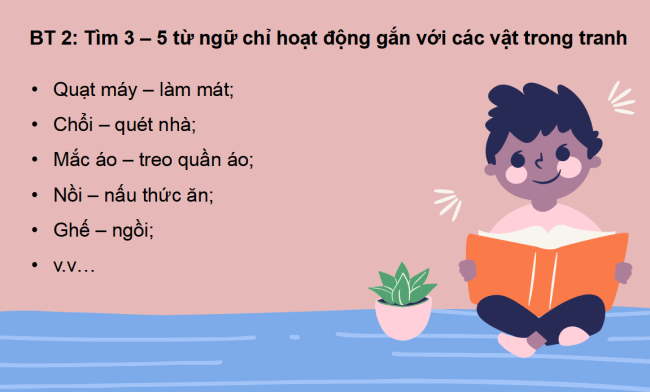 PowerPoint Tiếng Việt 2 Bài 4: Từ ngữ chỉ sự vật, hoạt động. Câu nêu hoạt động