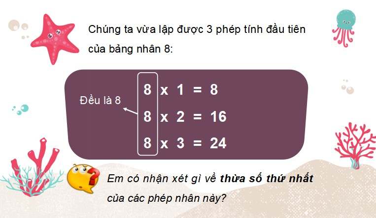 Bài 11: Bảng nhân 8, bảng chia 8