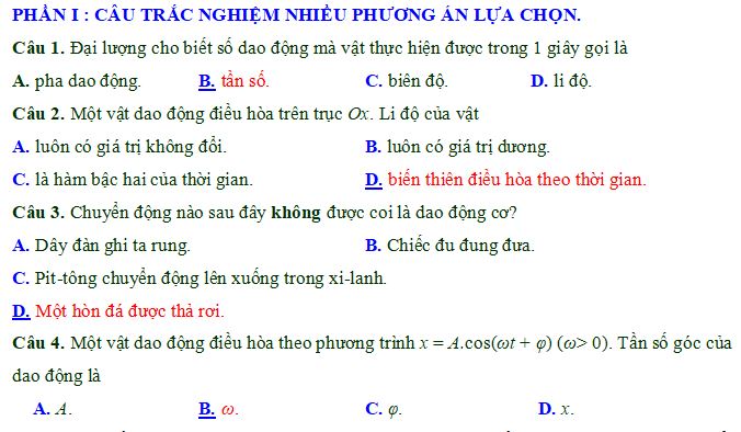 Đề thi Giữa học kì 1 môn Vật lý lớp 11
