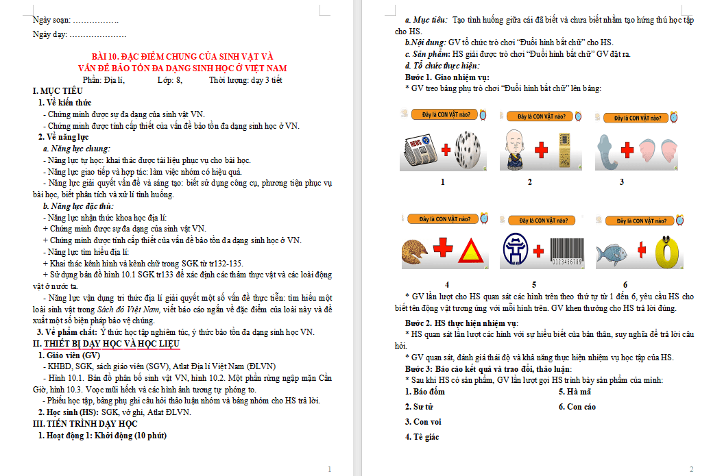 Giáo án PowerPoint Địa lí 8 Bài 10