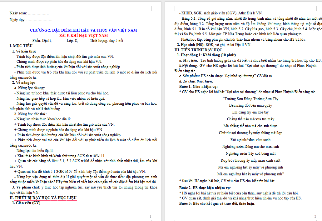 Giáo án PowerPoint Địa lí 8 Bài 4