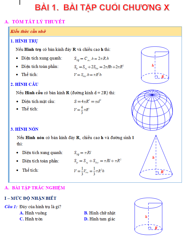 Bài tập cuối chương 10