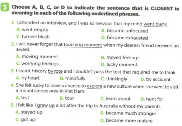 SBT Tiếng Anh 9 Global Success Unit 5 Vocabulary & Grammar minh họa 3