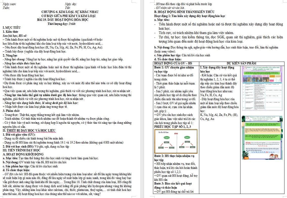 Giáo án Khoa học tự nhiên 9 KNTT Bài 19