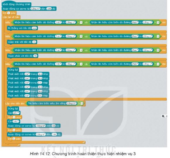 Giải Chuyên đề Tin học 10 Kết nối tri thức bài 14: Thực hành Dự án điều khiển robot trên sa bàn