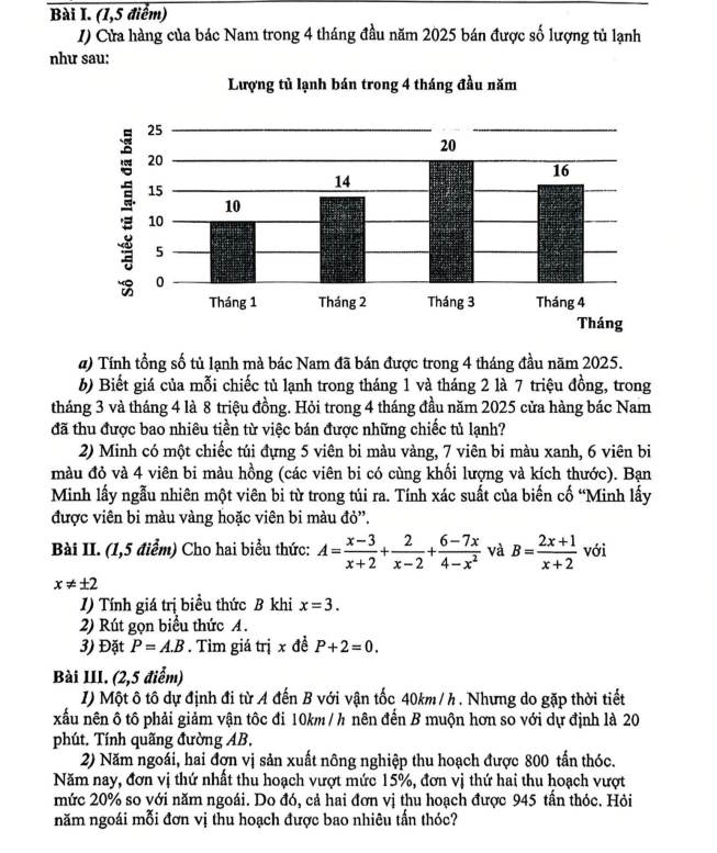 Đề khảo sát Toán 9 của trường THCS Mai Dịch – Hà Nội