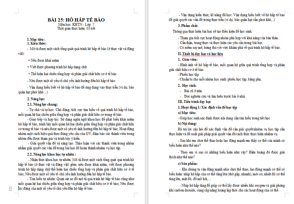 Giáo án PowerPoint Khoa học tự nhiên 7 Bài 25