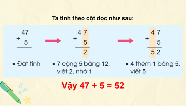 PowerPoint Toán 2: Phép cộng (có nhớ) trong phạm vi 100 (tiếp theo)