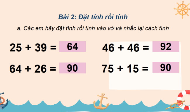 PowerPoint Toán 2: Luyện tập trang 62