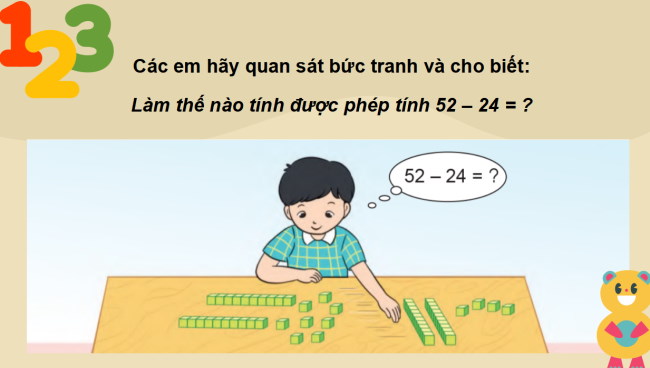 PowerPoint Toán 2: Phép trừ (có nhớ) trong phạm vi 100