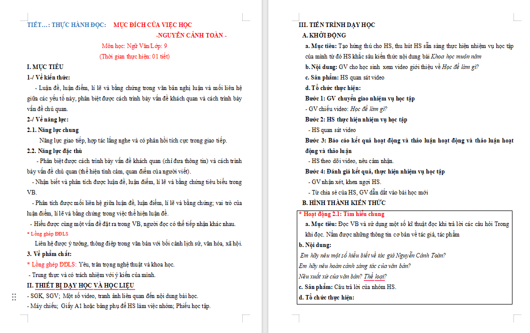 Mục đích của việc học