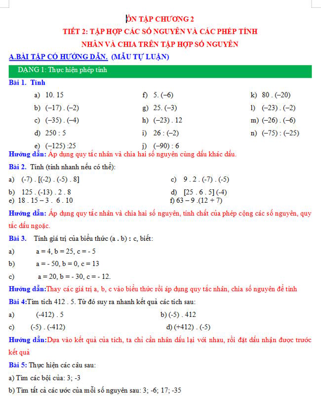 Ôn tập chương 2 (tiết 2)