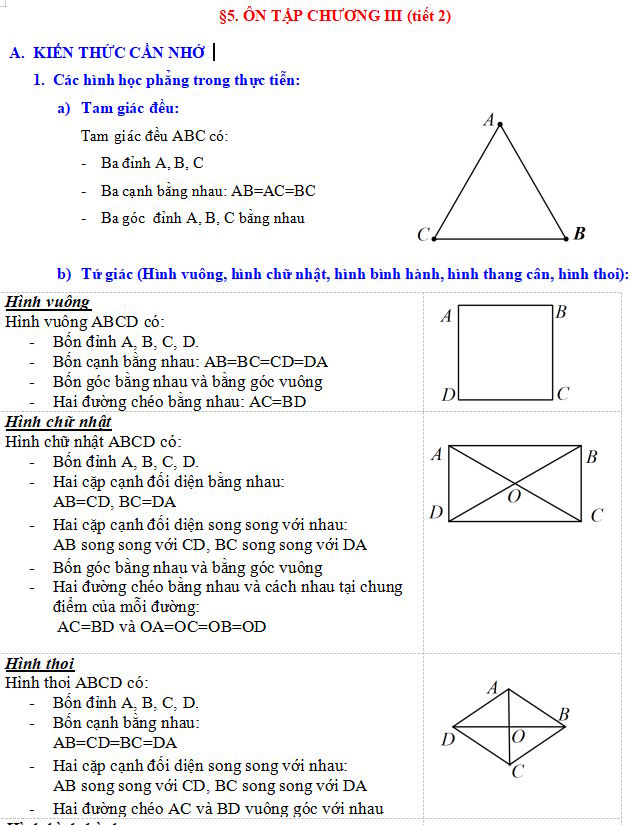 Ôn tập chương 3 (tiết 2)
