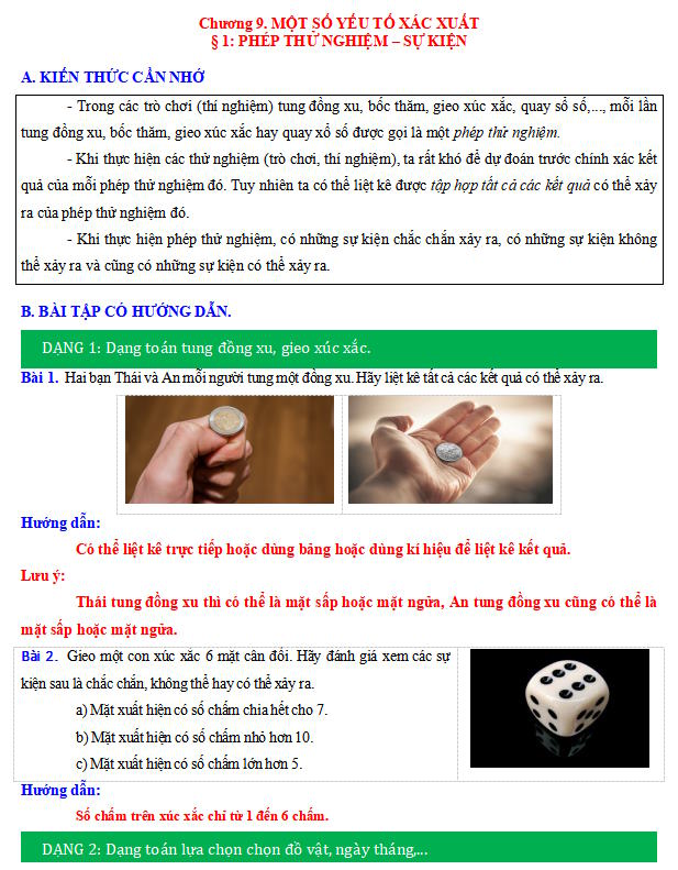 Phép thử nghiệm - sự kiện