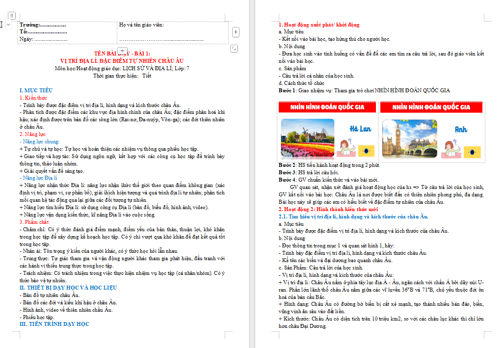 Giáo án PowerPoint Địa lí 7 Bài 1