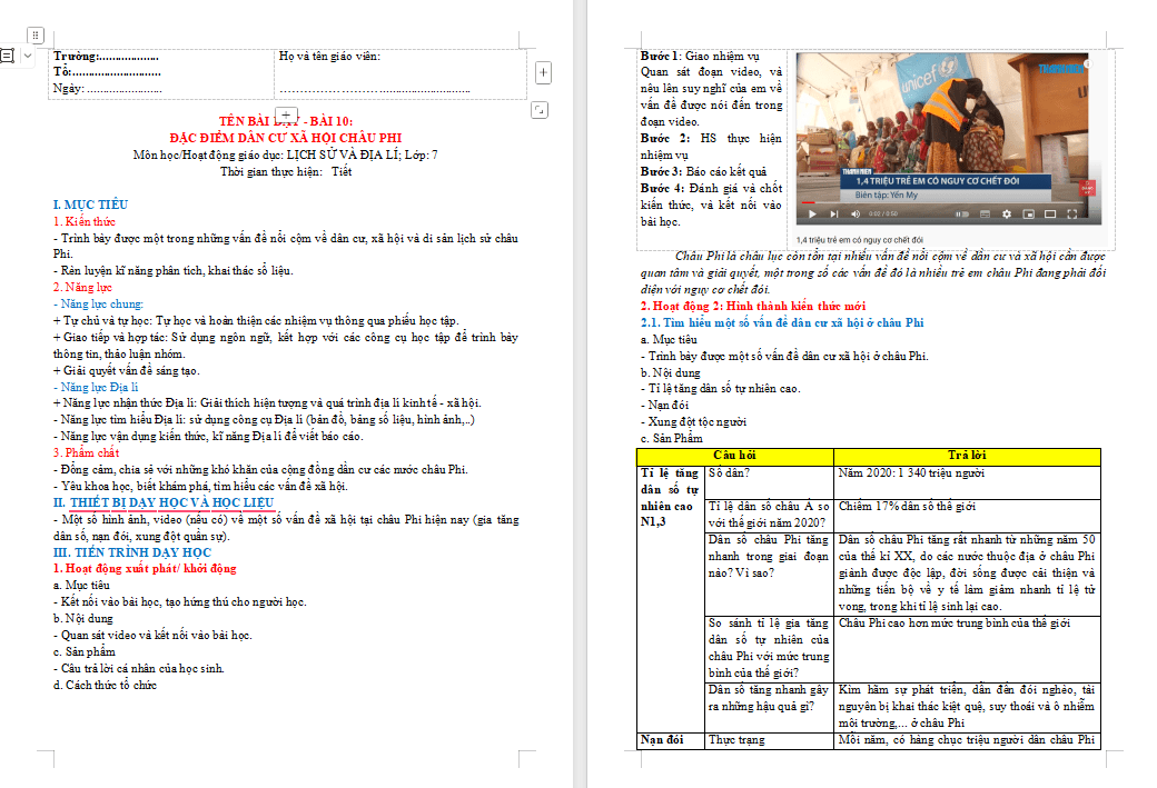 Giáo án PowerPoint Địa lí 7 Bài 10